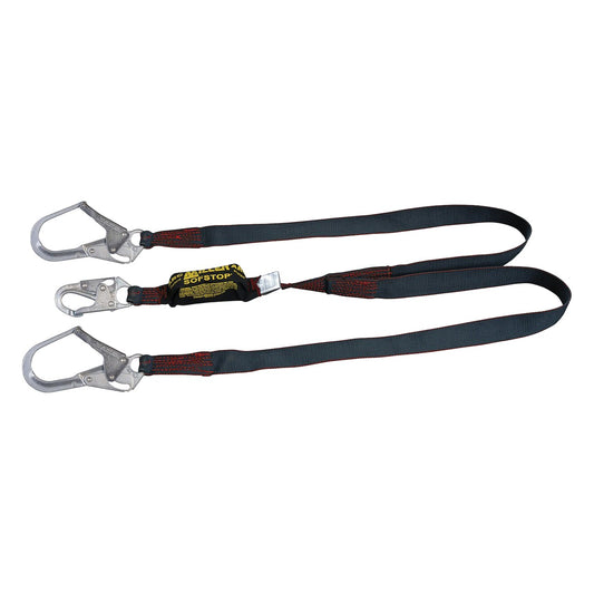 Miller 8798KR-Z7 Arc-Rated Double Leg Shock-Absorbing Lanyard with Kevlar® Webbing, Steel Locking Snap Hook and Steel Locking Rebar Hook