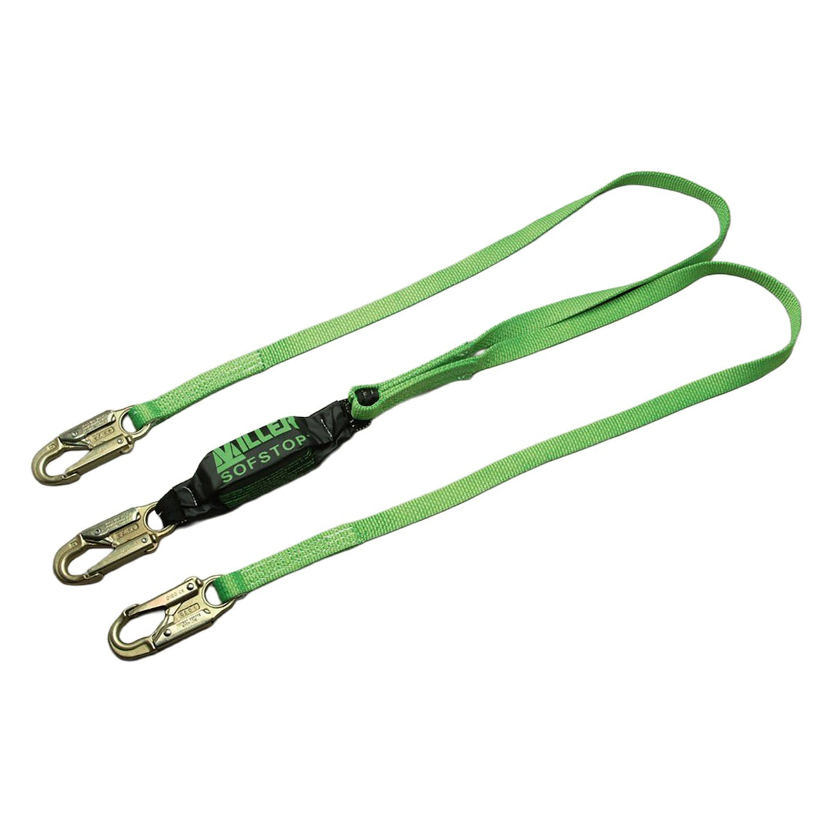Miller 8798T-Z7 Double Leg Lanyard with SofStop® Energy Absorber Pack and Steel Locking Snap Hooks