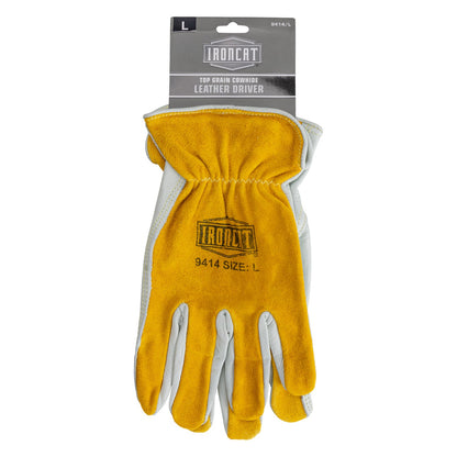 PIP Ironcat - Premium Grade Top Grain Cowhide Leather Drivers Gloves with Split Cowhide Back - Keystone Thumb - view 3