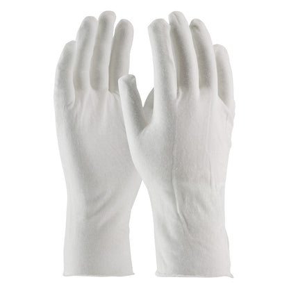 CleanTeam 97-500/12 Premium, Light Weight Cotton Lisle Inspection Glove with Unhemmed Cuff - 12"