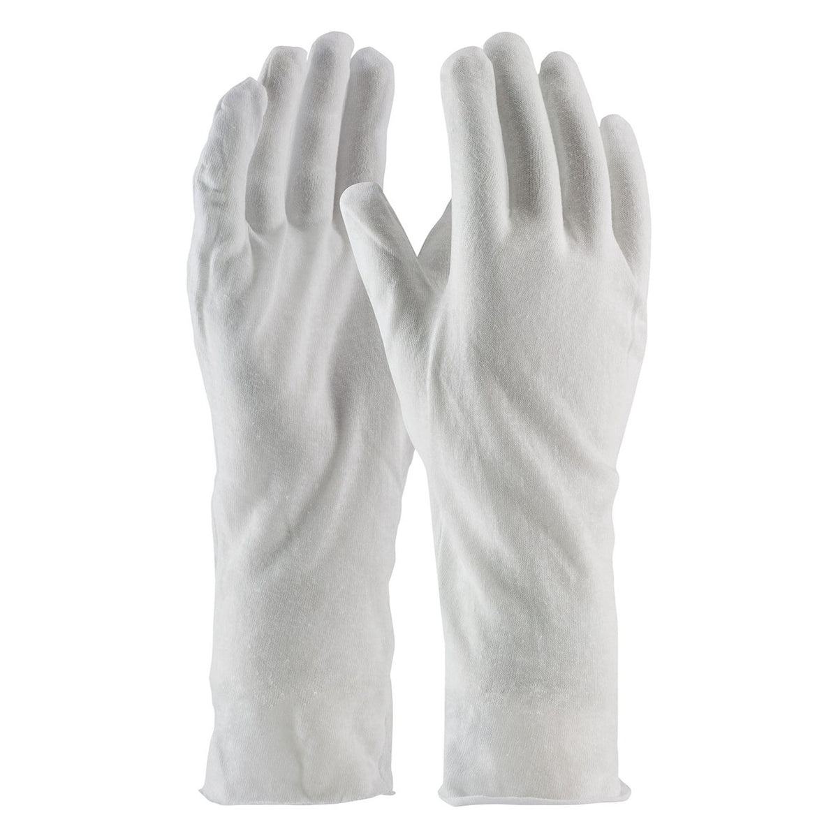 CleanTeam 97-500/14 Premium, Light Weight Cotton Lisle Inspection Glove with Unhemmed Cuff - 14"