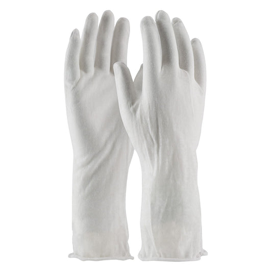 CleanTeam 97-500/14I Economy, Light Weight Cotton Lisle Inspection Glove with Unhemmed Cuff - 14"