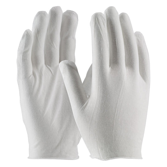 CleanTeam 97-500 Premium, Light Weight Cotton Lisle Inspection Glove with Unhemmed Cuff -Size Large