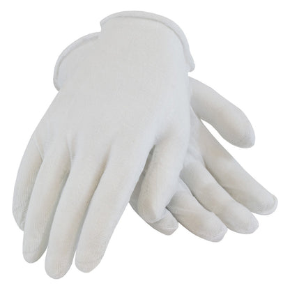 CleanTeam 97-500I Economy, Light Weight Cotton Lisle Inspection Glove with Unhemmed Cuff - 9"