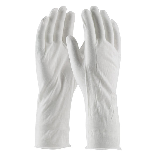 CleanTeam 97-520/14 Medium Weight Cotton Lisle Inspection Glove with Unhemmed Cuff - 14"