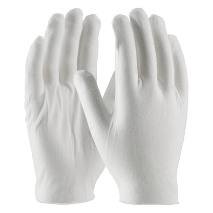 CleanTeam 97-520 Medium Weight Cotton Lisle Inspection Glove with Unhemmed Cuff - Men's
