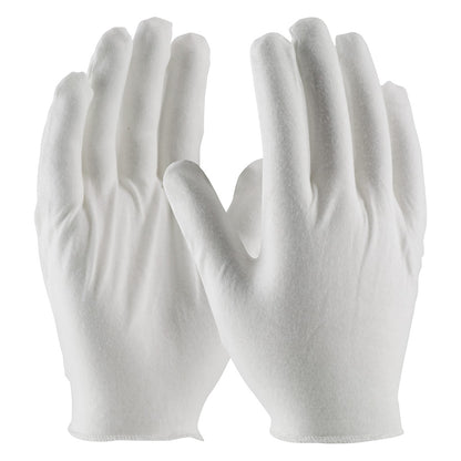 CleanTeam 97-520H Medium Weight Cotton Lisle Inspection Glove with Overcast Hem Cuff - Men's