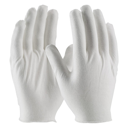 CleanTeam 97-520H Medium Weight Cotton Lisle Inspection Glove with Overcast Hem Cuff - Men's