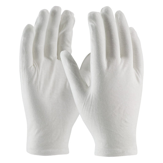 CleanTeam 97-520R Medium Weight Cotton Lisle Inspection Glove with Rolled Hem Cuff - Men's
