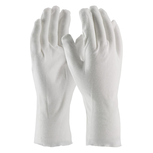 CleanTeam 97-540/12 Heavy Weight Cotton Lisle Inspection Glove with Unhemmed Cuff - 12"