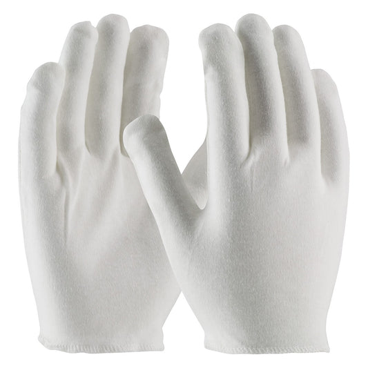 CleanTeam 97-540H Heavy Weight Cotton Lisle Inspection Glove with Overcast Hem Cuff - Men's