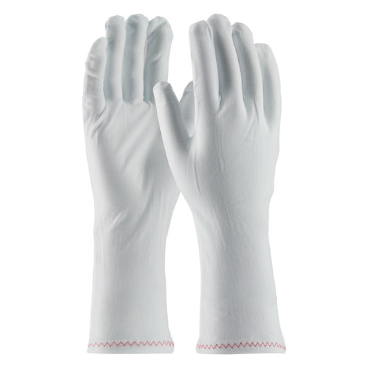 CleanTeam 98-703/12 Stretch Nylon Inspection Glove with Zig-Zag Stitched Rolled Hem - 12"