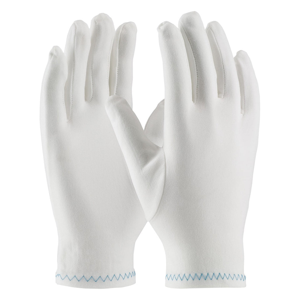 CleanTeam 98-712 Regular Weight Stretch Nylon Inspection Glove with Zig-Zag Stitched Rolled Hem - Full Fashion Pattern