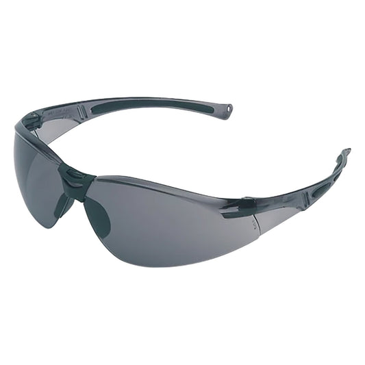 Uvex A801 Rimless Clear Safety Glasses With Gray Anti-Scratch and Hard Coat Lens