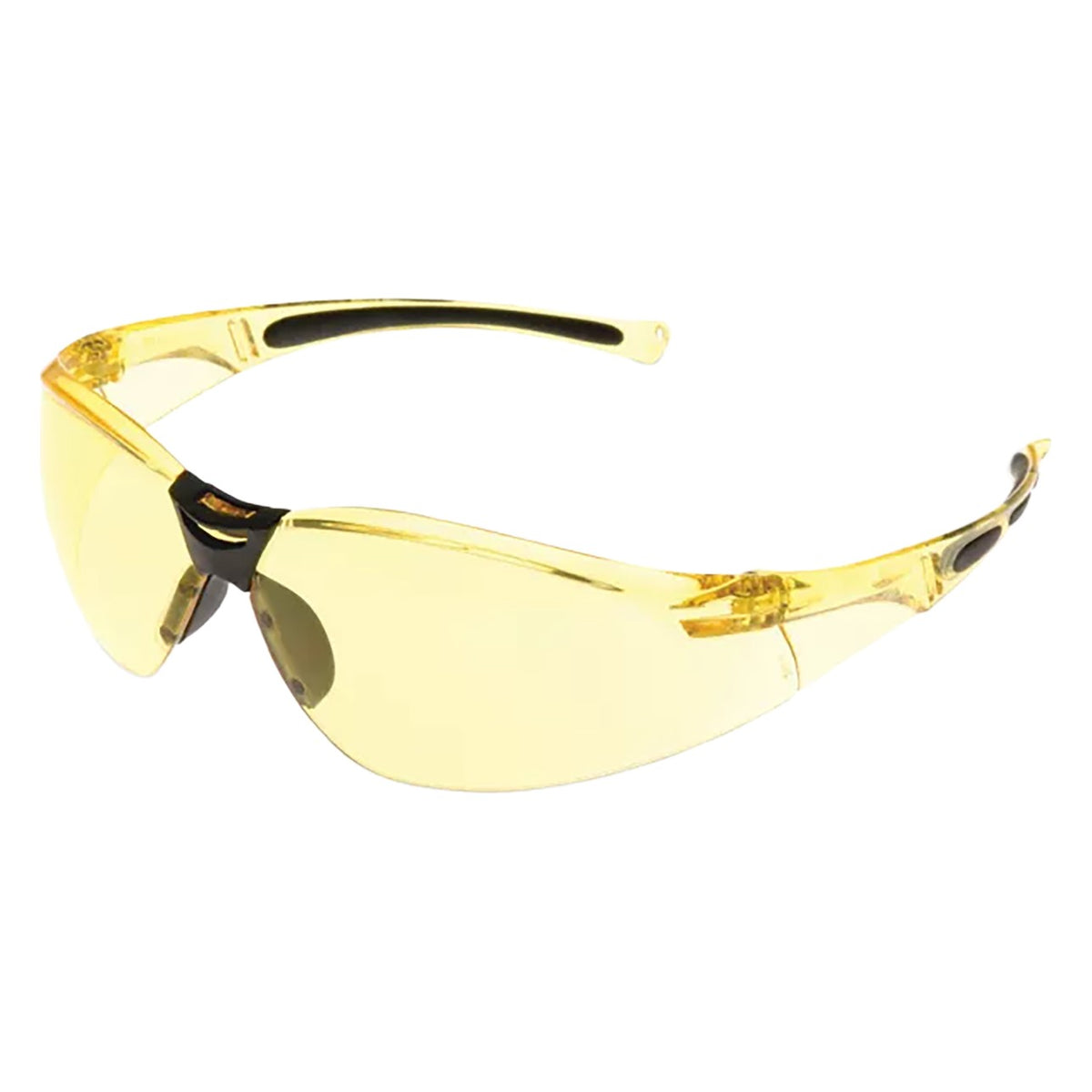 Uvex A802 Rimless Gray Safety Glasses With Amber Anti-Scratch/Hard Coat Lens