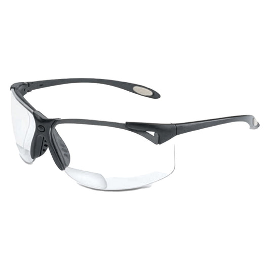Uvex A962 Semi-Rimless Readers with Black Frame, Gray Lens and Anti-Scratch, Hard Coating - +2.50 Diopter