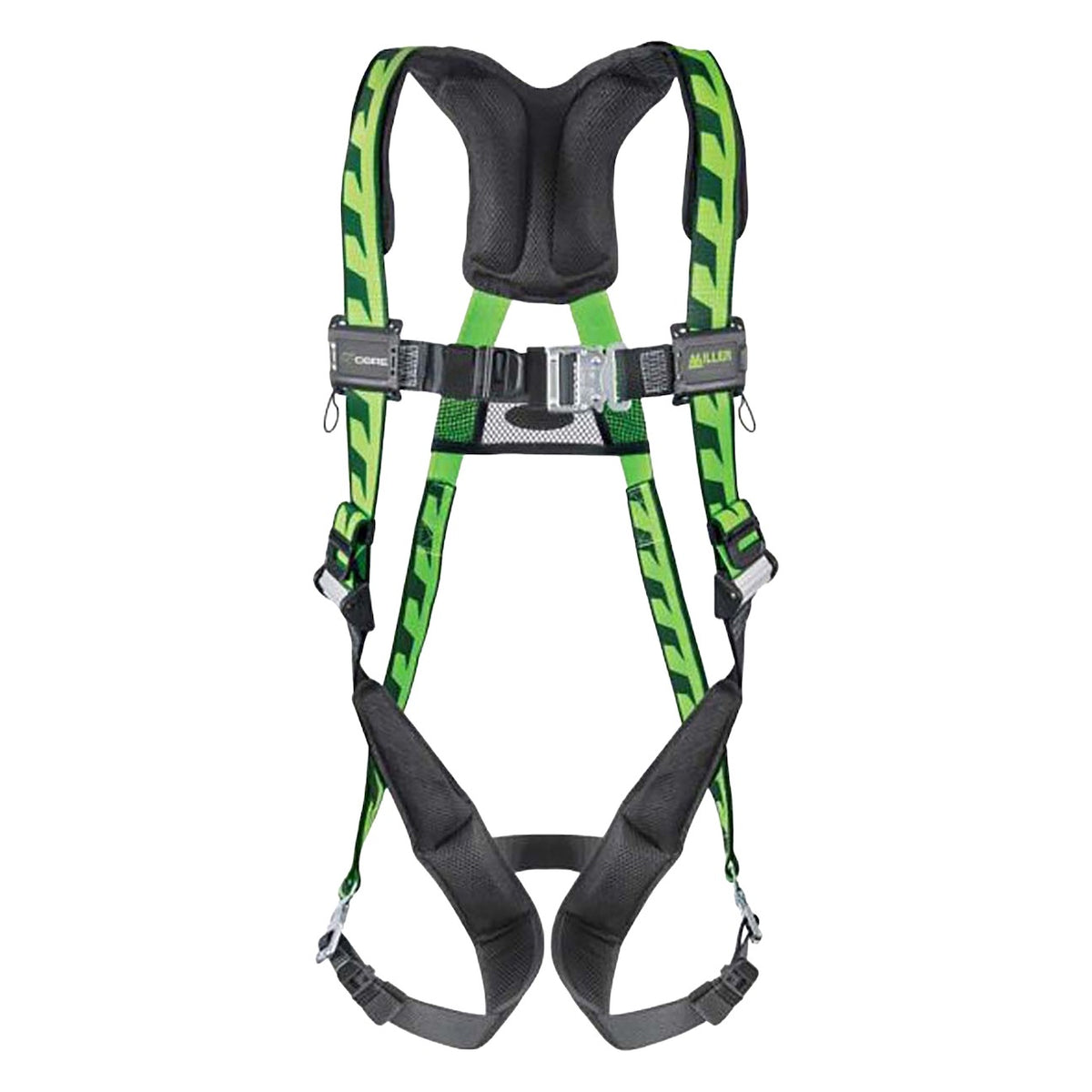 Miller AAF-QC Premium Breathable Full-Body Harness with Lightweight Aluminum Hardware, 5 Points of Adjustment, with Back/Front D-Rings and Quick-Connect Chest & Leg Buckles