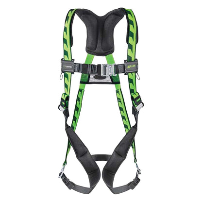 Miller AAF-QC Premium Breathable Full-Body Harness with Lightweight Aluminum Hardware, 5 Points of Adjustment, with Back/Front D-Rings and Quick-Connect Chest & Leg Buckles
