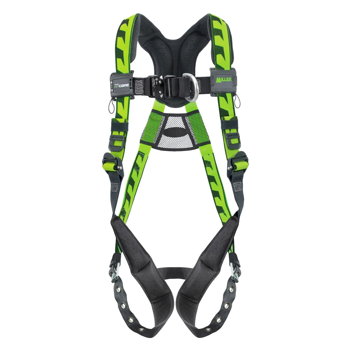 Miller AAF-TB Premium Breathable Full-Body Harness with Lightweight Aluminum Hardware, 5 Points of Adjustment, Back & Front D-Rings and Quick-Connect Chest & Tongue Leg Buckles