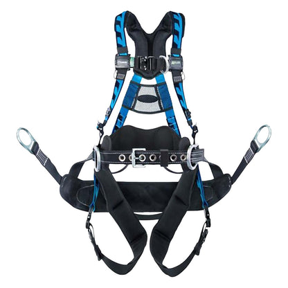 Miller AAT-QCBC Premium Tower Climbing Harness with Lightweight Aluminum Hardware, 5 Points of Adjustment, Back/Front/Side D-Rings, Removable Belt, Removable Bos'n Chair and Quick-Connect Chest & Leg Buckles
