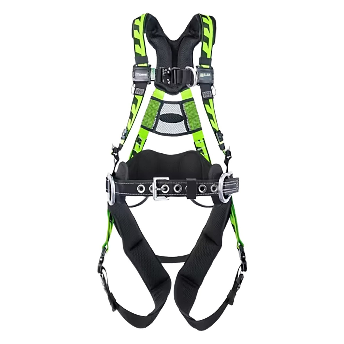 Miller AAT-QC Premium Tower Climbing Harness with Lightweight Aluminum Hardware, 5 Points of Adjustment, Back/Front/Side D-Rings, Removable Belt and Quick-Connect Chest & Leg Buckles