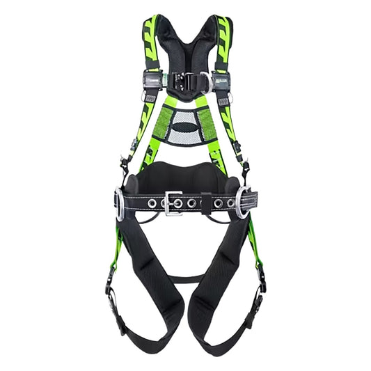 Miller AAT-QC Premium Tower Climbing Harness with Lightweight Aluminum Hardware, 5 Points of Adjustment, Back/Front/Side D-Rings, Removable Belt and Quick-Connect Chest & Leg Buckles