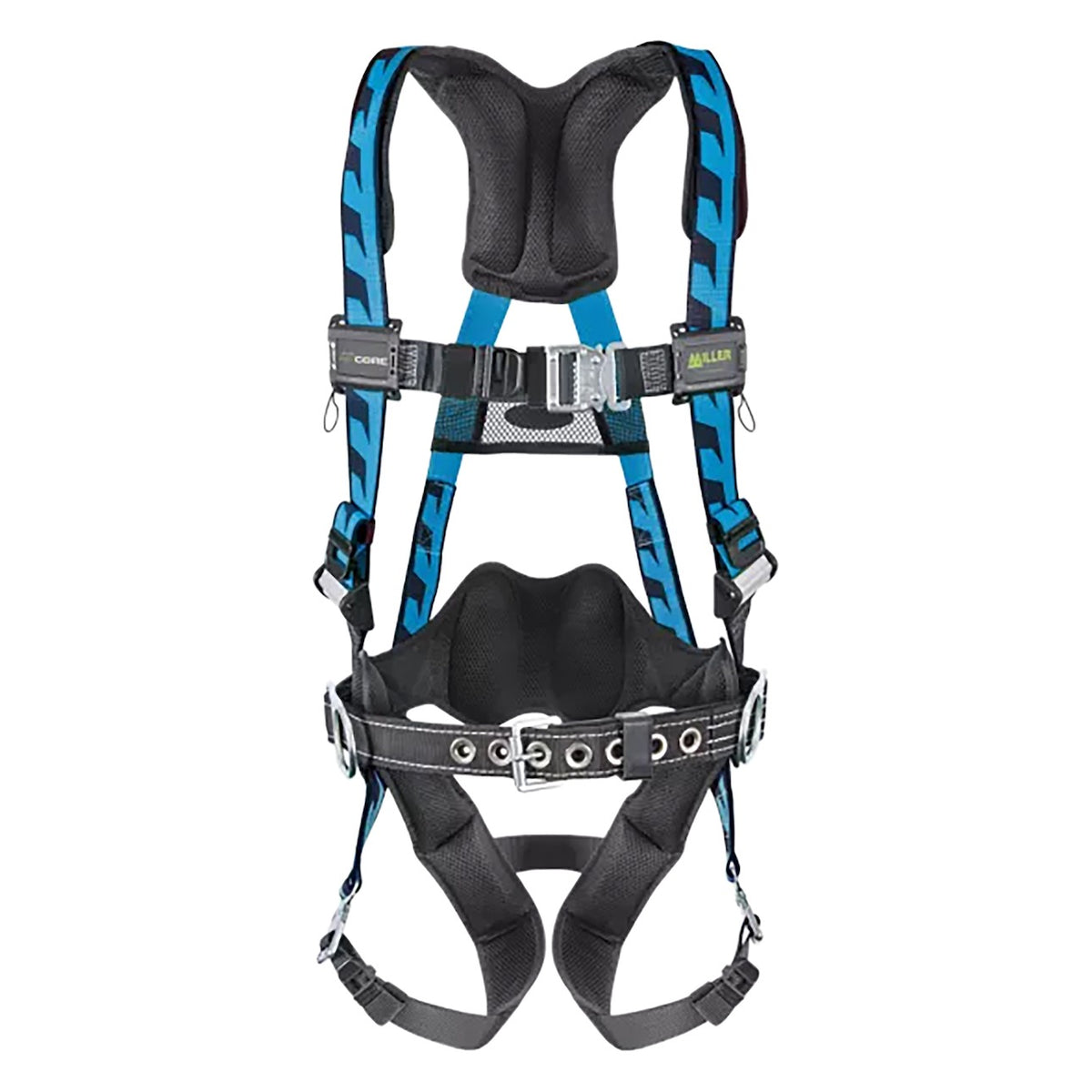 Miller AC-QC-BDP Premium Breathable Full-Body Harness with Steel Hardware, 5 Points of Adjustment, Back/Side D-Rings, Quick-Connect Chest & Leg Buckles and Lumbar Pad