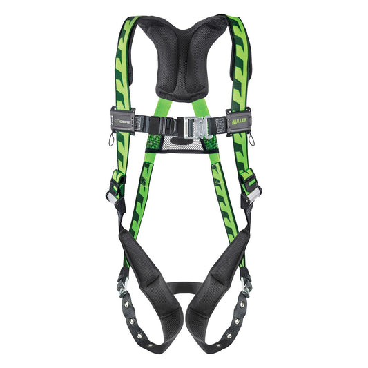 Miller AC-TB Premium Breathable Full-Body Harness with Steel Hardware, 5 Points of Adjustment, Back D-Ring and Quick-Connect Chest Buckle & Tongue Leg Buckles