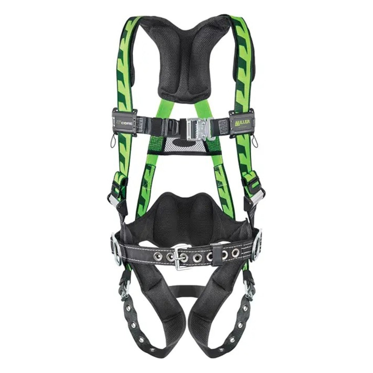 Miller AC-TB-BDP Premium Breathable Full-Body Harness with Steel Hardware, 5 Points of Adjustment, Back D-Ring, Lumbar Pad, Quick-Connect Chest Buckle & Tongue Leg Buckles