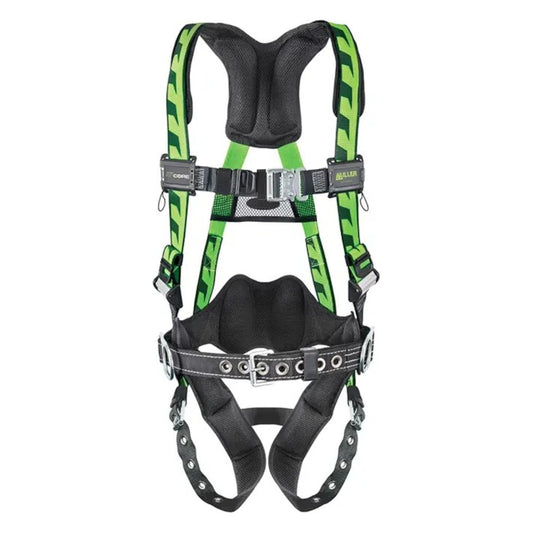 Miller AC-TB-BDP Premium Breathable Full-Body Harness with Steel Hardware, 5 Points of Adjustment, Back D-Ring, Lumbar Pad, Quick-Connect Chest Buckle & Tongue Leg Buckles