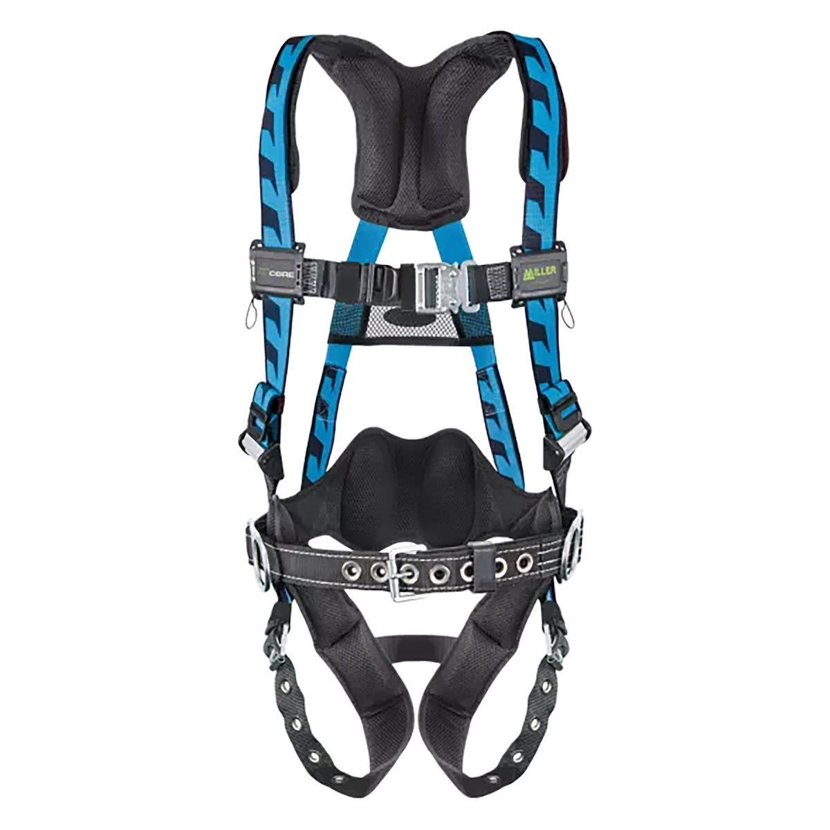 Miller AC-TB-BDP Premium Breathable Full-Body Harness with Steel Hardware, 5 Points of Adjustment, Back D-Ring, Lumbar Pad, Quick-Connect Chest Buckle & Tongue Leg Buckles