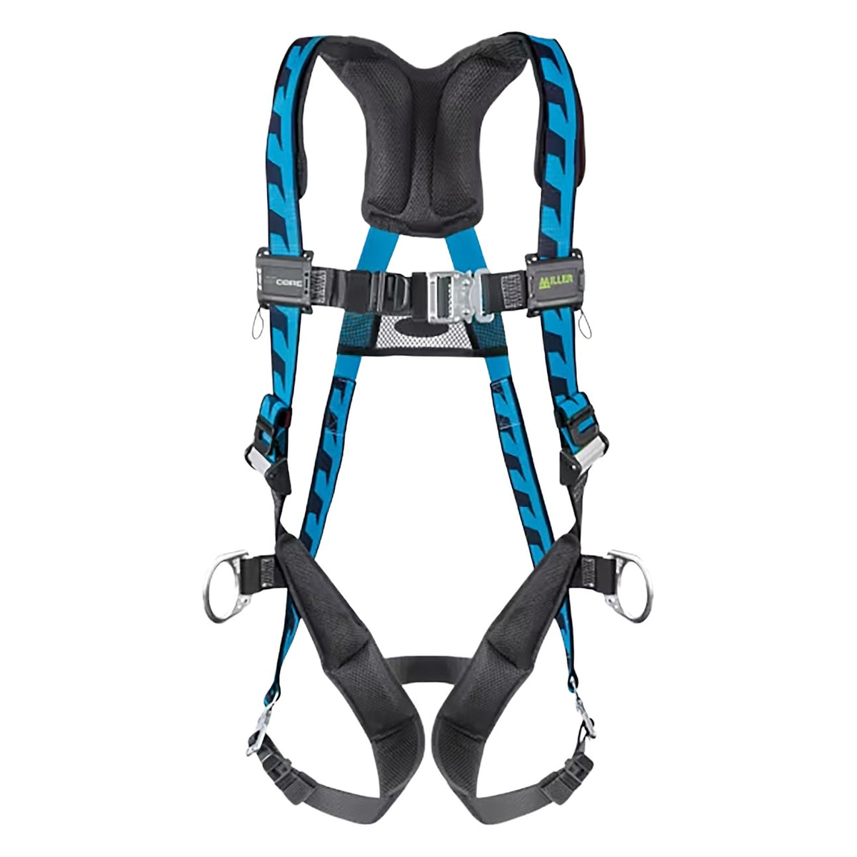 Miller AC-TB-D Premium Breathable Full-Body Harness with Steel Hardware, Side & Back D-Rings and Quick-Connect Chest & Tongue Leg Buckles