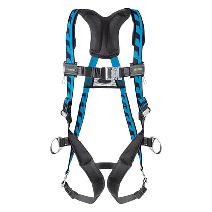 Miller AC-TB-D Premium Breathable Full-Body Harness with Steel Hardware, Side & Back D-Rings and Quick-Connect Chest & Tongue Leg Buckles