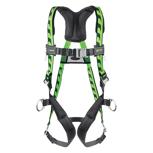 Miller AC-TB-D Premium Breathable Full-Body Harness with Steel Hardware, Side & Back D-Rings and Quick-Connect Chest & Tongue Leg Buckles