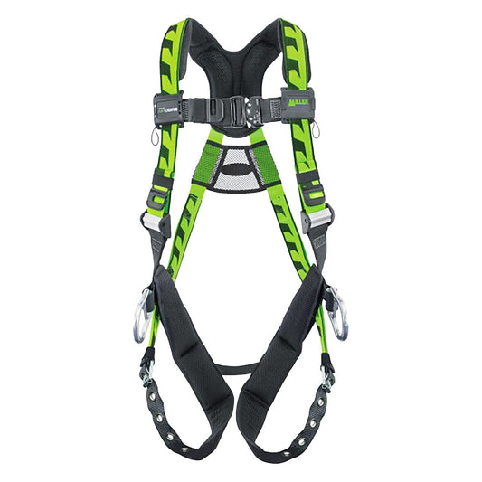 Miller ACA-TB-D Premium Breathable Full-Body Harness with Aluminum Hardware, Side & Back D-Rings and Quick-Connect Chest & Tongue Leg Buckles