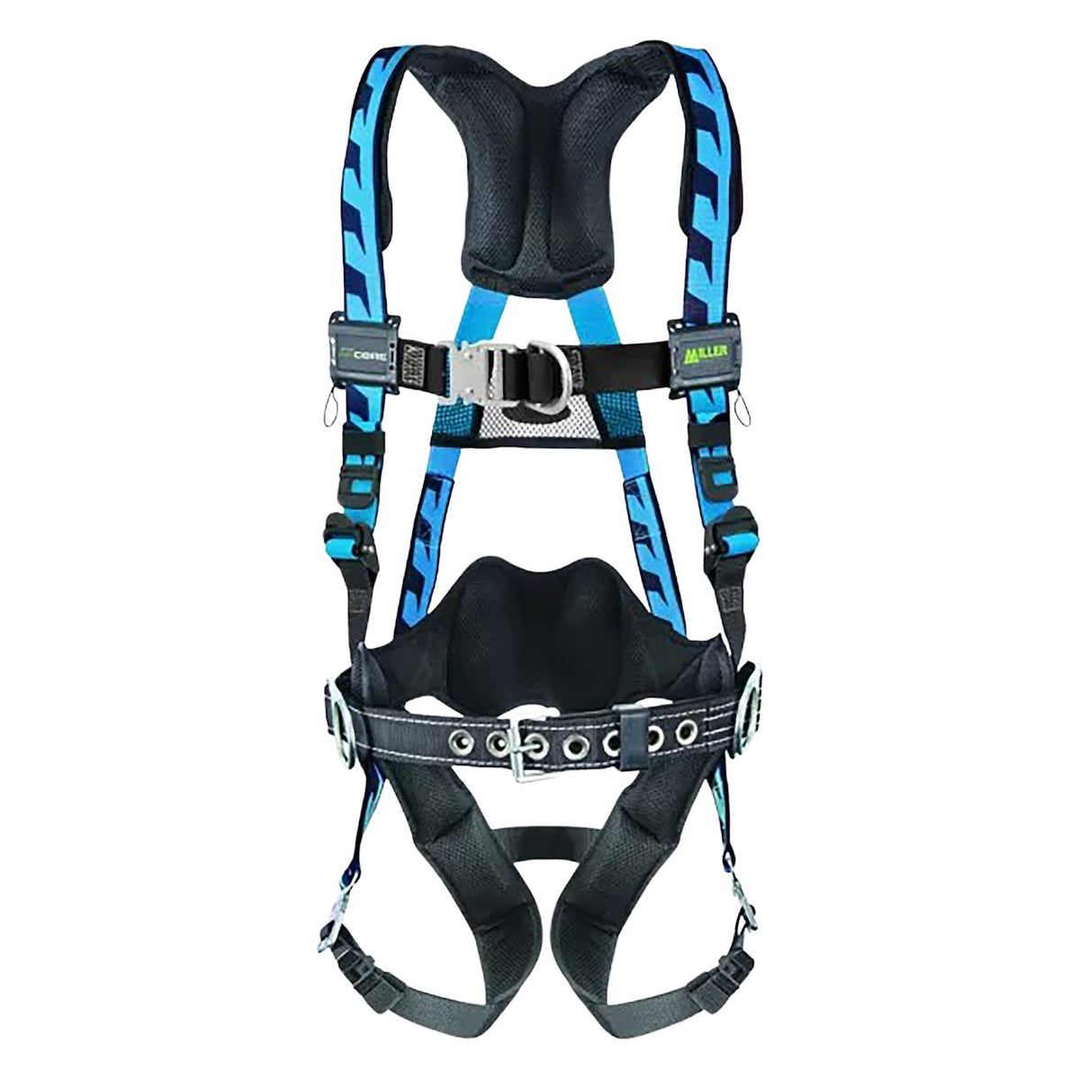 Miller ACF-QCBDP Premium Breathable Full-Body Harness with Steel Hardware, 5 Points of Adjustment, Back/Front/Side D-Rings, Lumbar Pad and Quick-Connect Chest & Leg Buckles