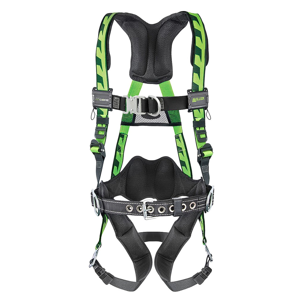 Miller ACF-QCD Premium Breathable Full-Body Harness with Steel Hardware, 5 Points of Adjustment, Back/Front/Side D-Rings and Quick-Connect Chest & Leg Buckles