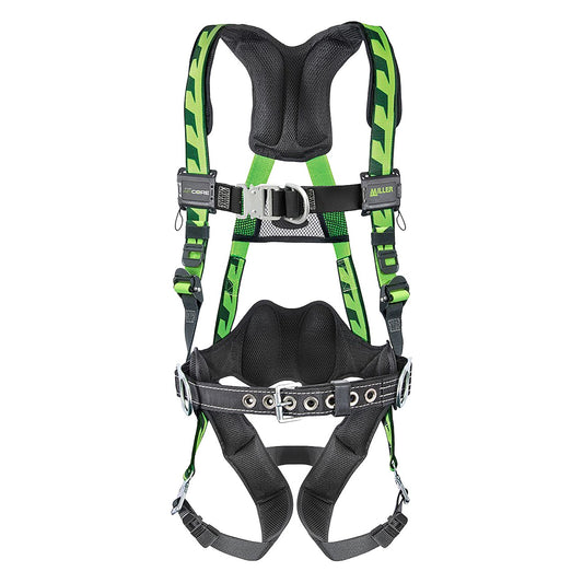 Miller ACF-QCD Premium Breathable Full-Body Harness with Steel Hardware, 5 Points of Adjustment, Back/Front/Side D-Rings and Quick-Connect Chest & Leg Buckles