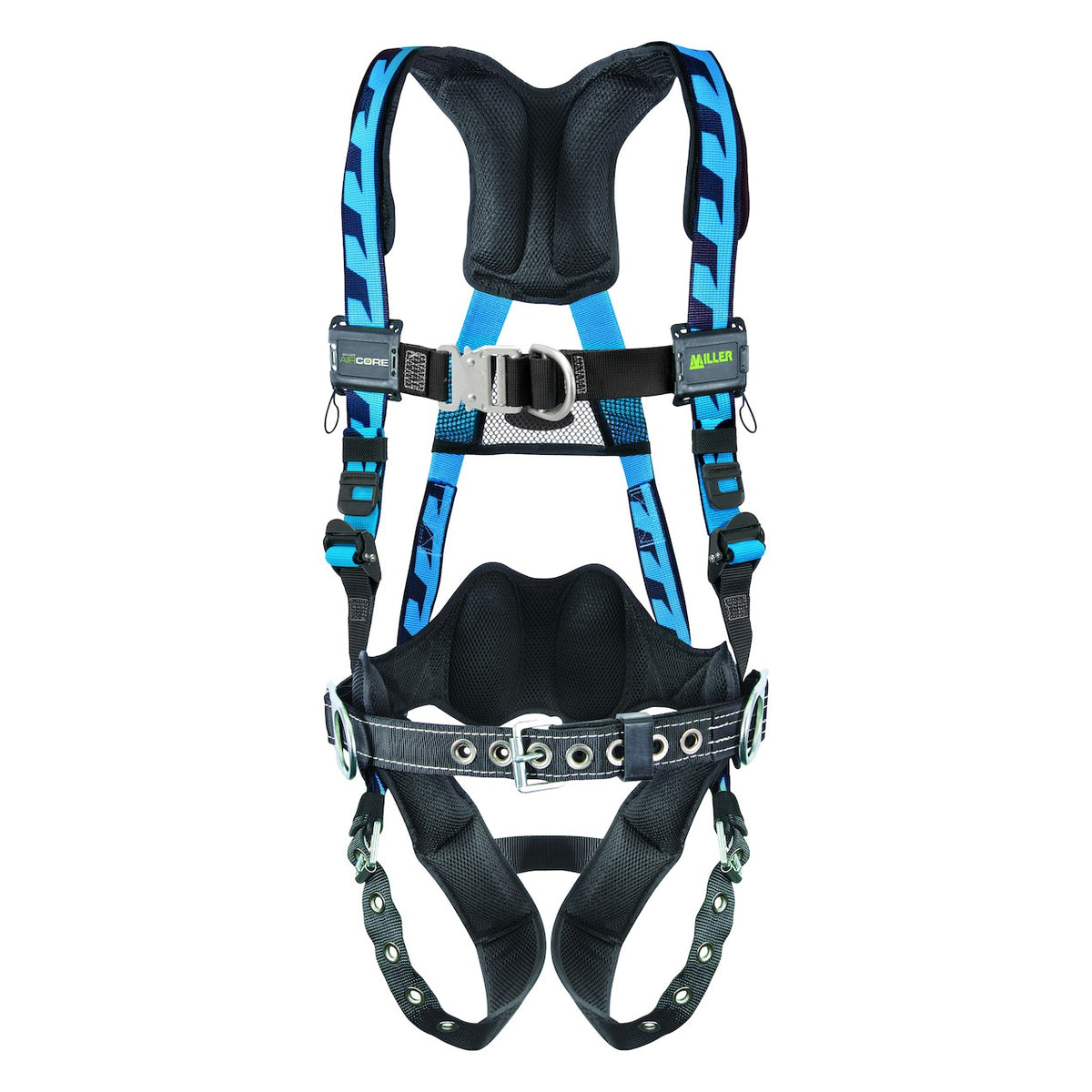 Miller ACF-TBBDP Premium Breathable Full-Body Harness with Steel Hardware, 5 Points of Adjustment, Front/Back/SIde D-Rings, Lumbar Pad and Quick-Connect Chest Buckle & Tongue Leg Buckles