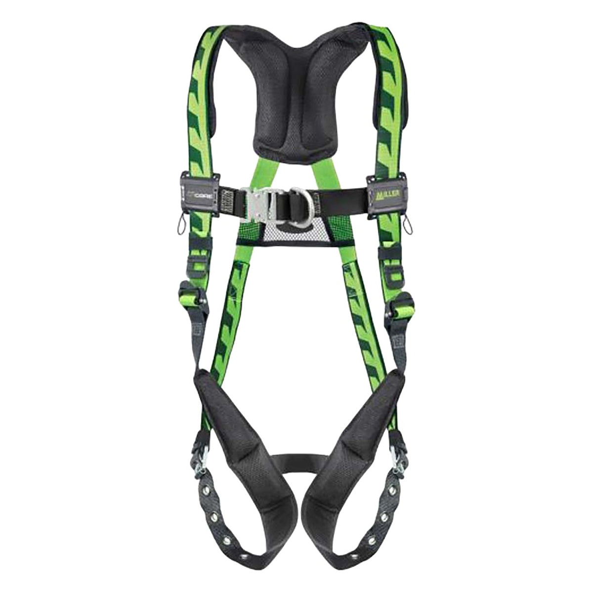 Miller ACF-TBBDP Premium Breathable Full-Body Harness with Steel Hardware, 5 Points of Adjustment, Front/Back/SIde D-Rings, Lumbar Pad and Quick-Connect Chest Buckle & Tongue Leg Buckles