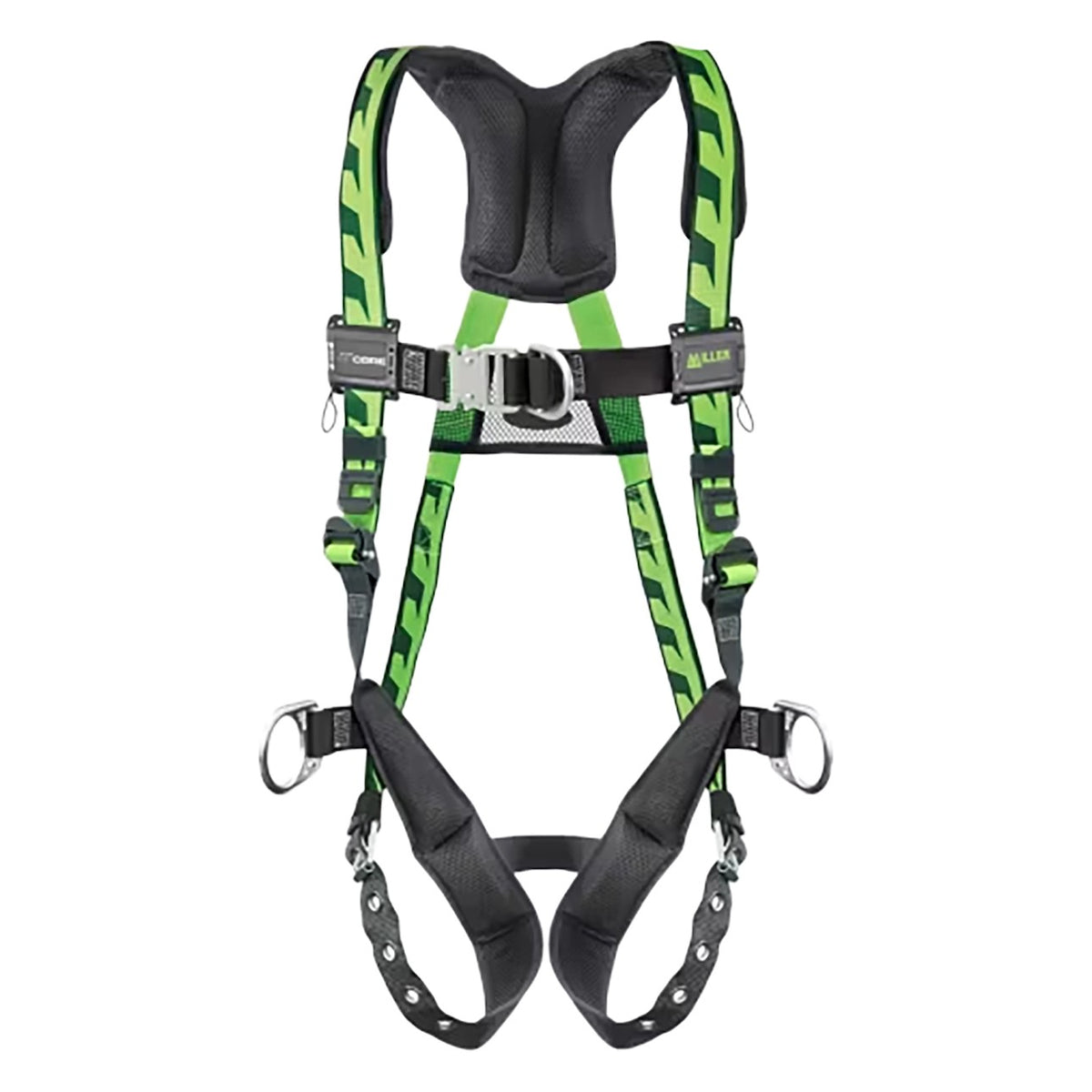 Miller ACF-TBD Premium Breathable Full-Body Harness with Steel Hardware, 5 Points of Adjustment, Front/Back/Side D-Rings and Quick-Connect Chest Buckle & Tongue Leg Buckles