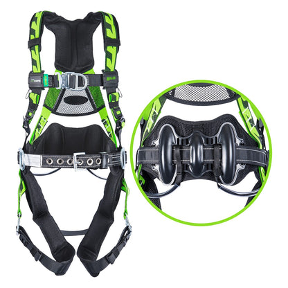 Miller ACFW-QCBDP Premium Wind Turbine Full-Body Harness with Aluminum Hardware, Front/Side/Back D-Rings, Quick-Connect Chest & Leg Buckles and Lumbar Pad