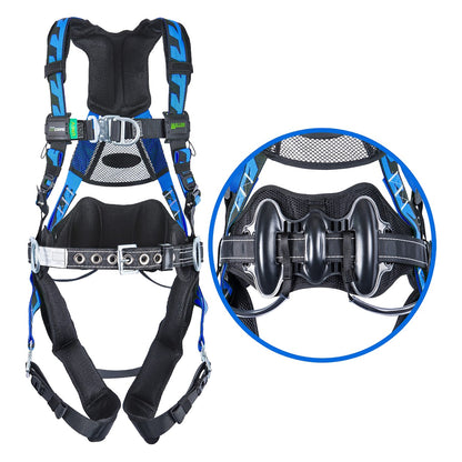 Miller ACFW-QCBDP Premium Wind Turbine Full-Body Harness with Aluminum Hardware, Front/Side/Back D-Rings, Quick-Connect Chest & Leg Buckles and Lumbar Pad