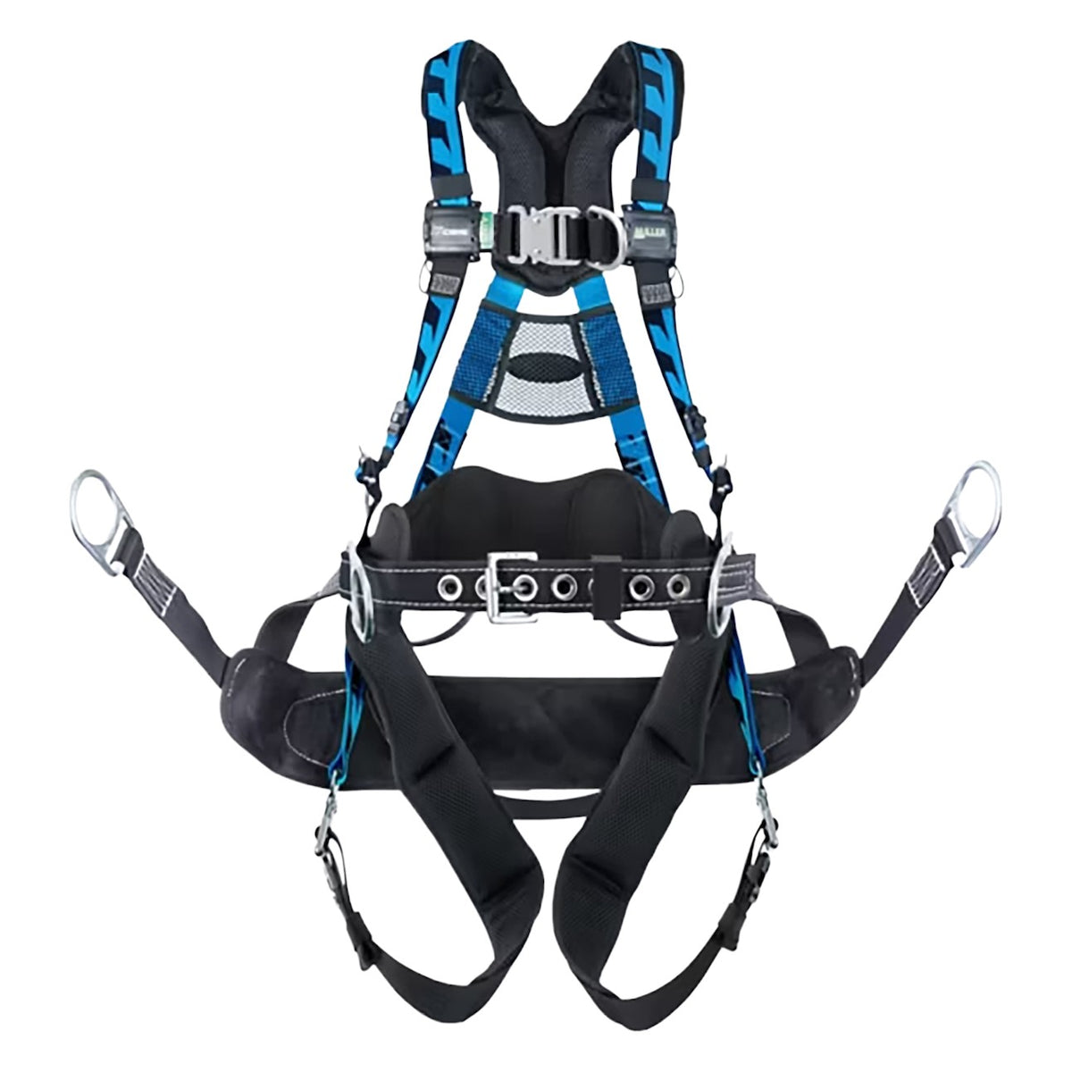 Miller ACT-QC Premium Tower Climbing Full-Body Harness with Steel Hardware, Front/Side/Back D-Rings, Quick-Connect Chest & Leg Buckles and Lumbar Pad