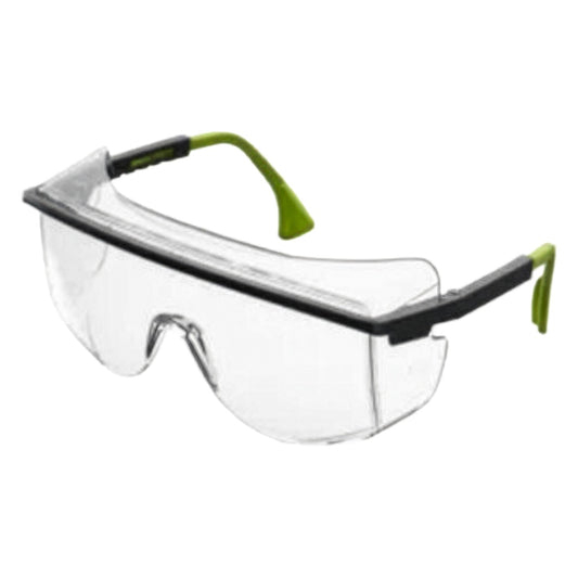 Uvex AT01CLUD OTG Rimless Safety Glasses with Black Temple, Clear Lens with Uvextreme® Anti-Fog Coating and Ultra-Dura® Hardcoat