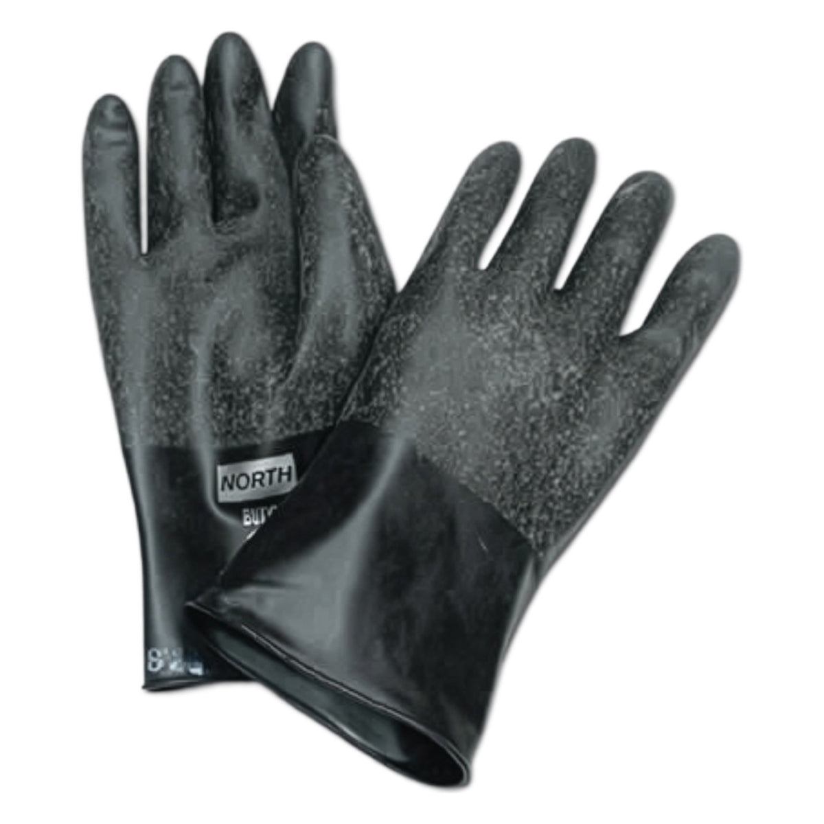 North B131R 13 Mil Butyl Rubber Glove with Rough Grip - 11"