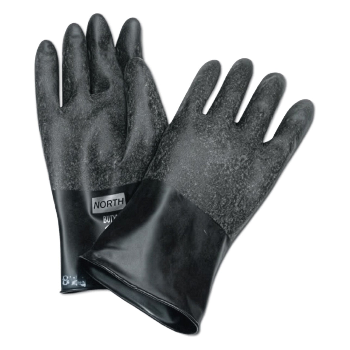 North B161R 16 Mil Butyl Rubber Glove with Rough Grip - 11"