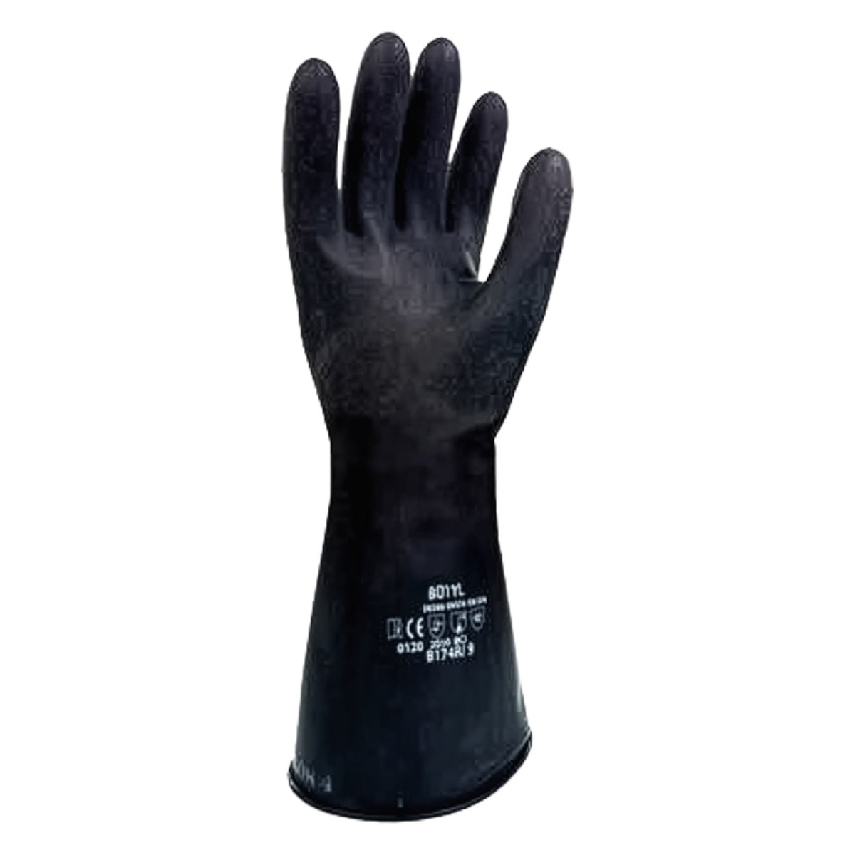 North B174R 17 Mil Butyl Rubber Glove with Rough Grip - 14"