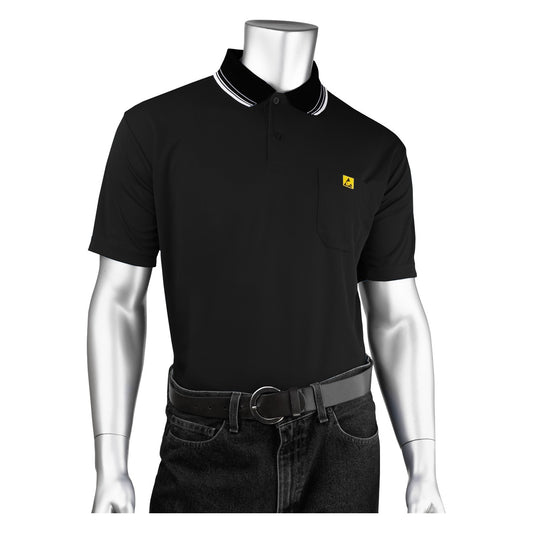 Uniform Technology BP801SC-BK Short Sleeve ESD Polo Shirt