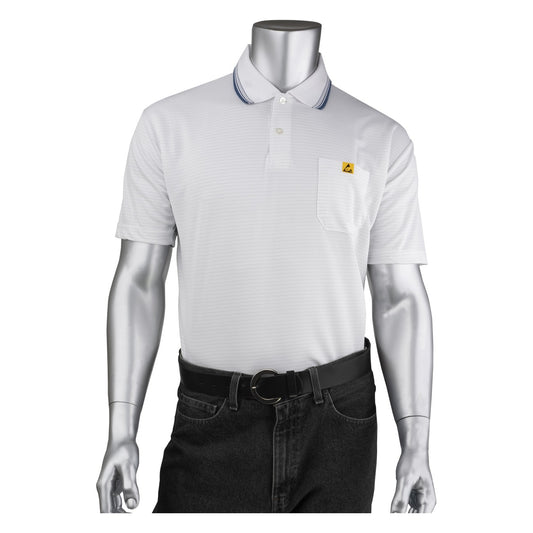 Uniform Technology BP801SC-WH Short Sleeve ESD Polo Shirt